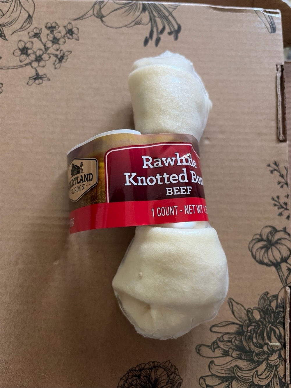 Hartland Farms Rawhide Knotted Bone Dog Chew - White